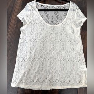 UO Kimchi Blue cream lace top